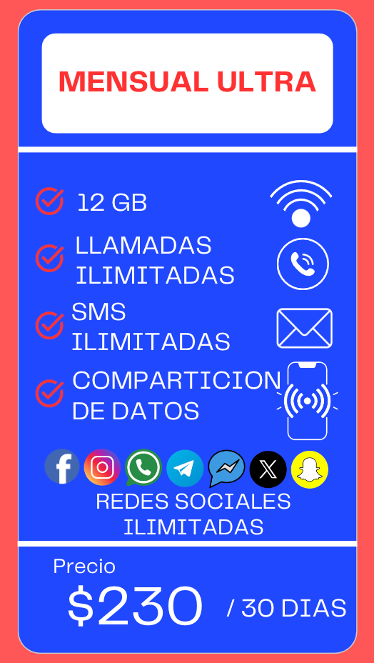 PAQUETE MENSUAL ULTRA