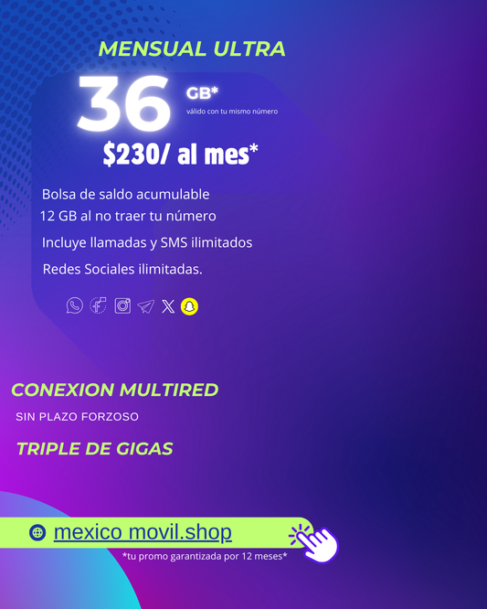 PAQUETE MENSUAL ULTRA